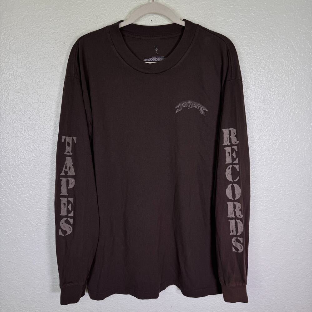 Cactus Jack JackBoys 2 Shirt Men XL Tapes Records Travis Scott Brown Long Sleeve